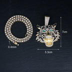 Iced Out 3D Tiger Cuban Pendant — Gold