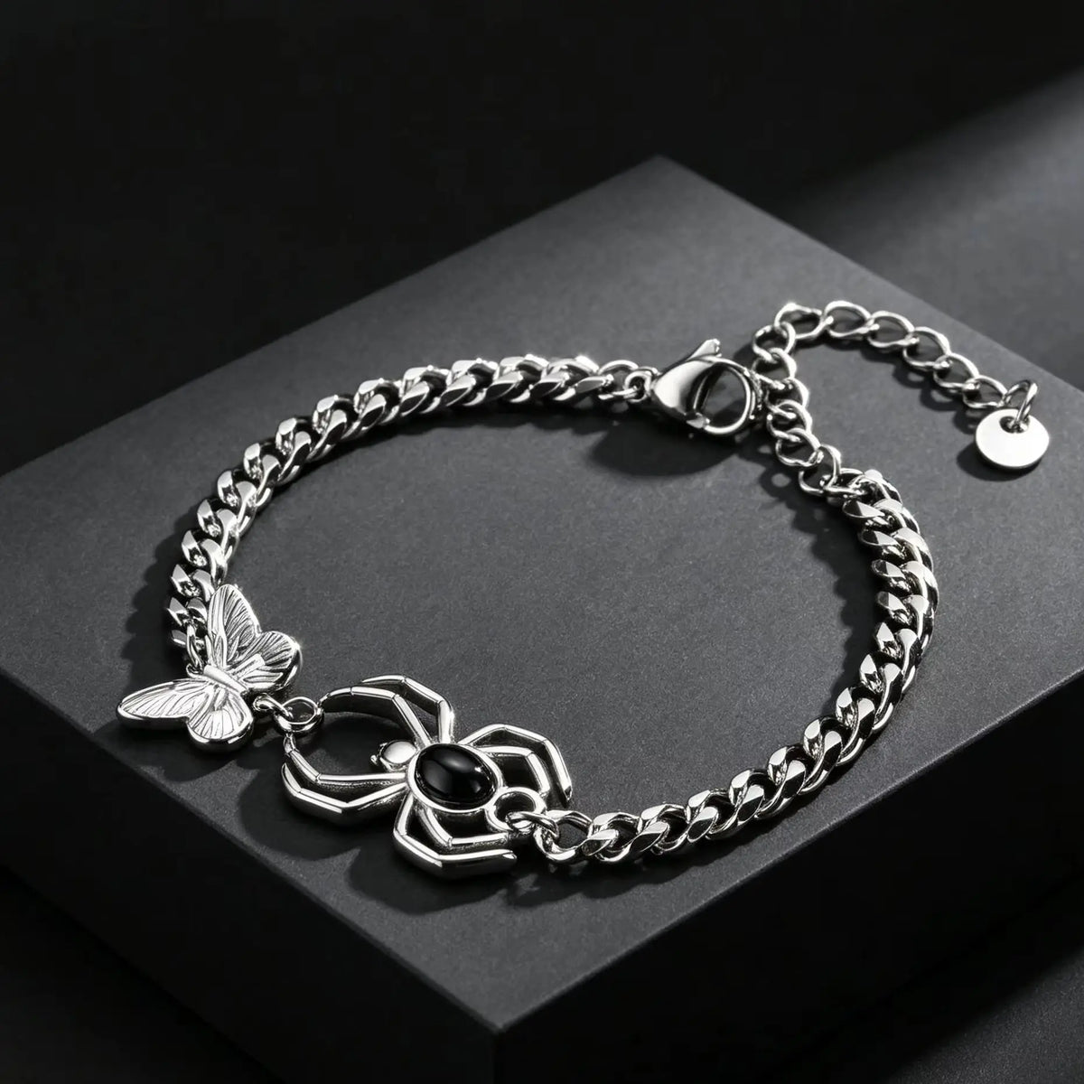 Gothic Spider Butterfly Chain Bracelet for Men — Stainless Steel