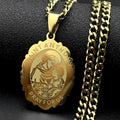 SAINT ANTHONY PRAY FOR US Stainless Steel Archangel Necklace Women/Men Silver Color Flower Necklaces Jewelry religieux