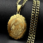 SAINT ANTHONY PRAY FOR US Stainless Steel Archangel Necklace Women/Men Silver Color Flower Necklaces Jewelry religieux