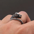 Buyee 925 Sterling Silver Dinosaur Bone Ring Bold Large Statement Ring for Men Women Fashion Unique Fine Fashion