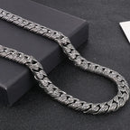 Vintage Cool 12MM Wide Chains Necklace for Man Stainless Steel Punk Statement Halloween Jewellery Accessories Men's