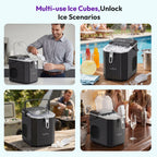 Loefme Desktop Fully Automatic Bullet Shaped Ice Maker 12kg/24h Fast Ice Making Suitable For Home Automatic Cleaning