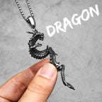 Retro Dragon Pendant Necklace — Stainless Steel