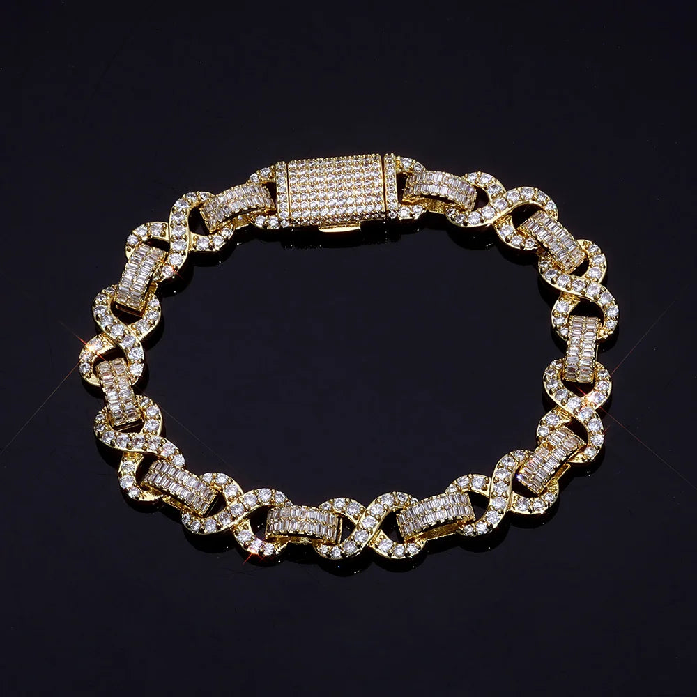 Iced Out Infinity Bracelet Stainless Steel 10MM