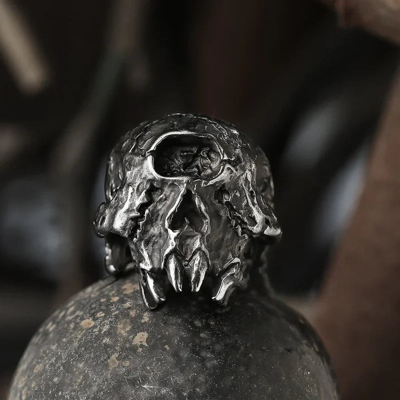 Priestess Retro Priest Ring, Men's Silvery Plated Ring, Artistic Ring Punk Style, Goth Jewelry for Men, Gifts for