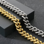 Gothic Man Bracelet Cool 14MM Wide Stainless Steel Snake Body Chain Bracelets for Men Biker Jewelry Charms for Boys