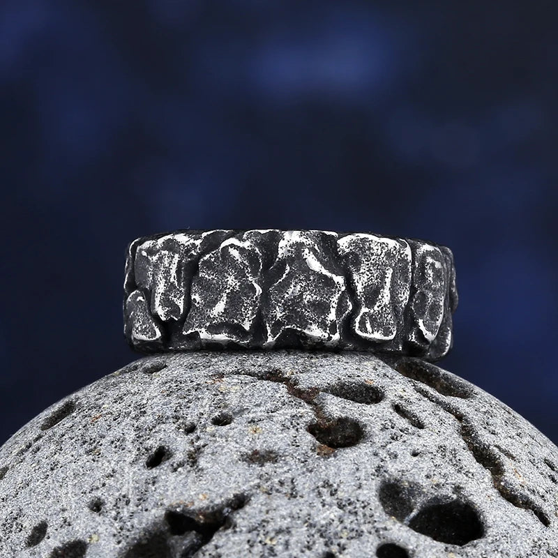 Viking Nordic Rune Band Ring for Men — Stainless Steel
