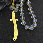 Imam Ali Zulfiqar Sword Beaded Hanging Charm — Stainless Steel