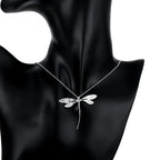 Hot Charms 925 sterling Silver pretty Dragonfly Pendants Necklaces For Women wedding party Fashion Jewelry Valentine's Day Gifts