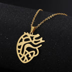Anatomical Heart Pendant Necklace for Doctors — Stainless Steel