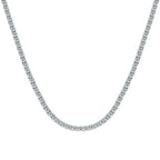 KNOBSPIN Full Moissanite Tennis Necklace with Pendant 925 Sterling Sliver Plated 18k Chain for Man Sparkling HipHop Party Jewely