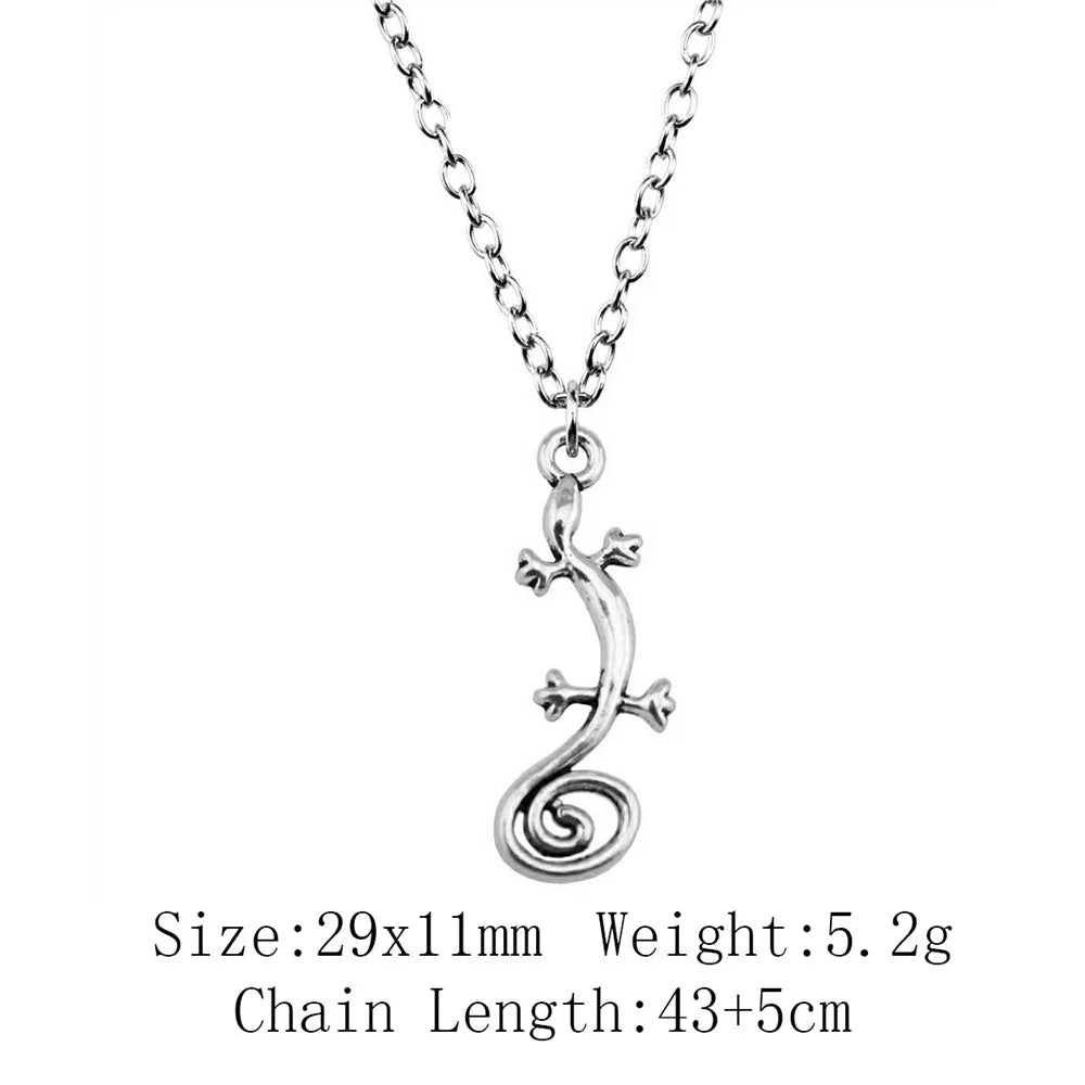 Cold Blooded Reptile Lizard Gecko Chameleon Pendant Necklace For Women Men