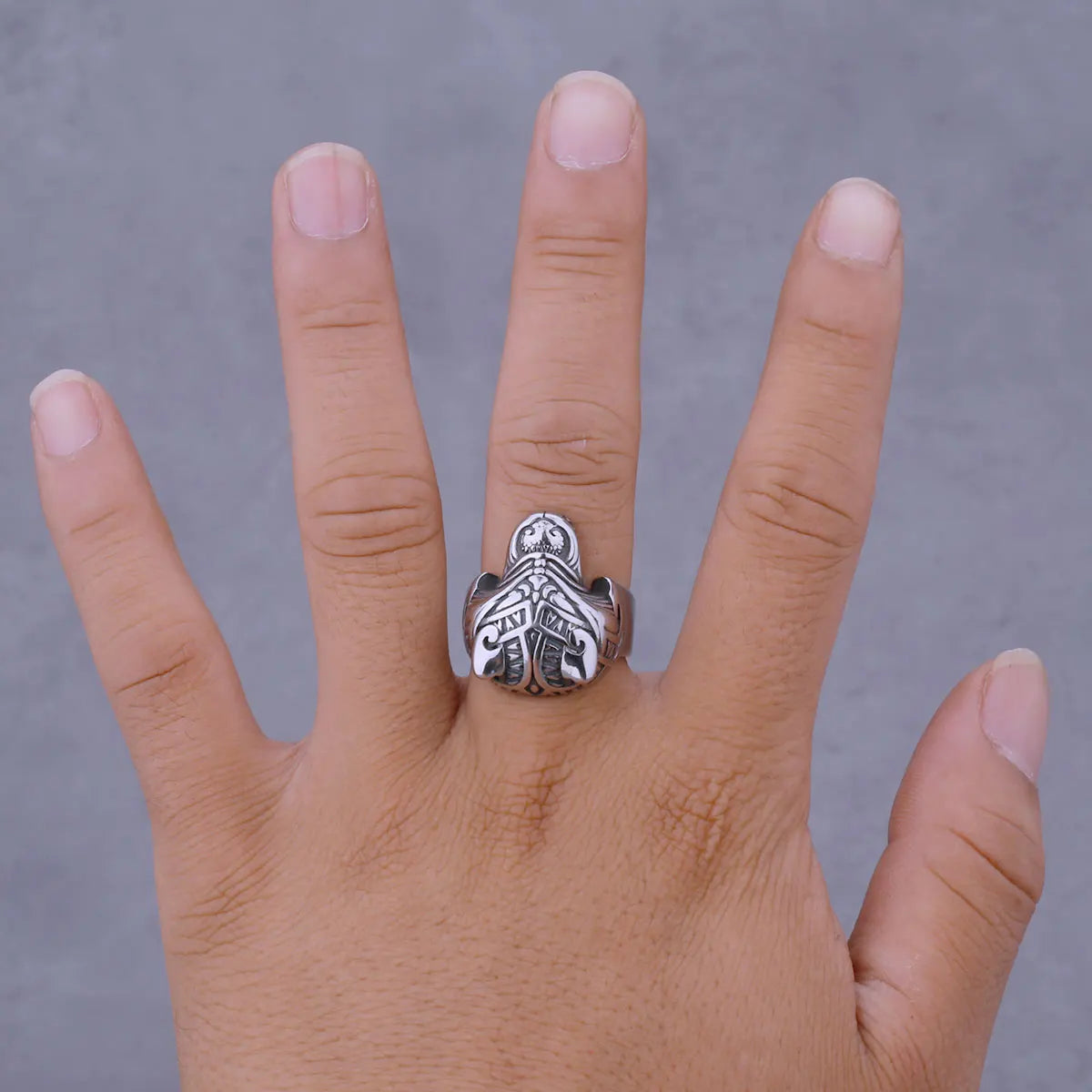 Viking Wolf Head Biker Ring — Stainless Steel