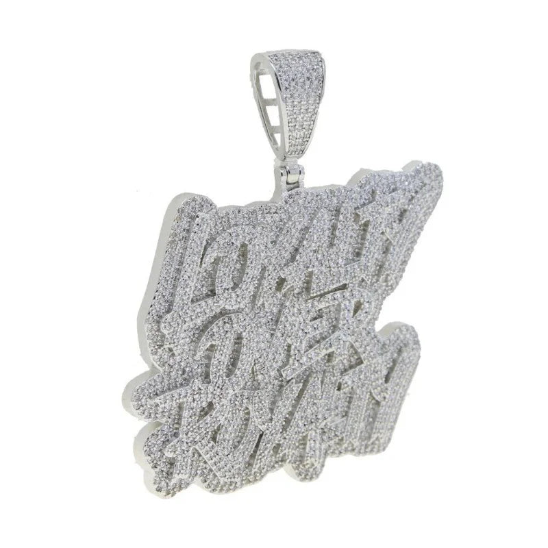 Iced Out Letter Pendant Necklace