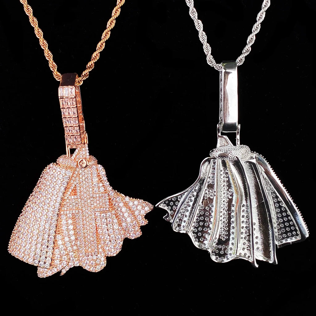 Aokaishen Iced Out Holleween Number 4 Necklace Pendant for Men 5A Cubic Zirconia Gold Plated Hip Hop Jewelry