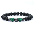 Premium Natural Volcanic Stone Beaded Bracelet Handmade Tiger Eyes Howlite Onyx Beads Braclet Meditation Healing Leisure Joias
