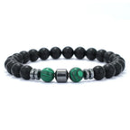 Premium Natural Volcanic Stone Beaded Bracelet Handmade Tiger Eyes Howlite Onyx Beads Braclet Meditation Healing Leisure Joias