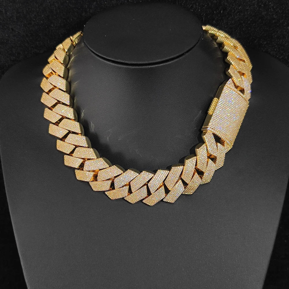Iced Out Cuban Chain Necklace Stainless Steel 25MM