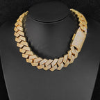 Iced Out Cuban Chain Necklace Stainless Steel 25MM