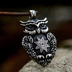 Beier 316L stainless steel Necklace owl Runes pendant Nordic Vikings Runes Amulet Pendant Nordic Talisman Chain BP8-997
