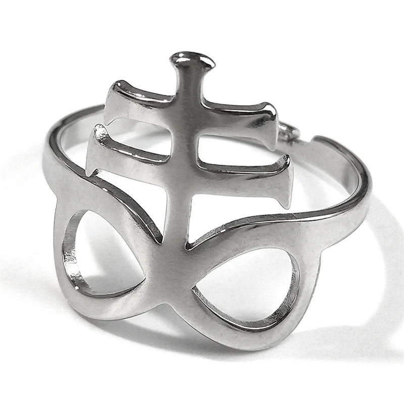 Cross Ring — Stainless Steel Adjustable