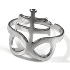 Cross Ring — Stainless Steel Adjustable