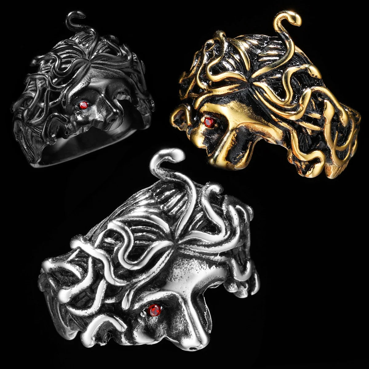 Greek Mythology Medusa Stainless Steel Men Rings Punk New For Male Women Fashion Jewelry Creativity Gift Wholesale Dropshiping