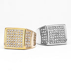 Square Gemstone Ring — Stainless Steel