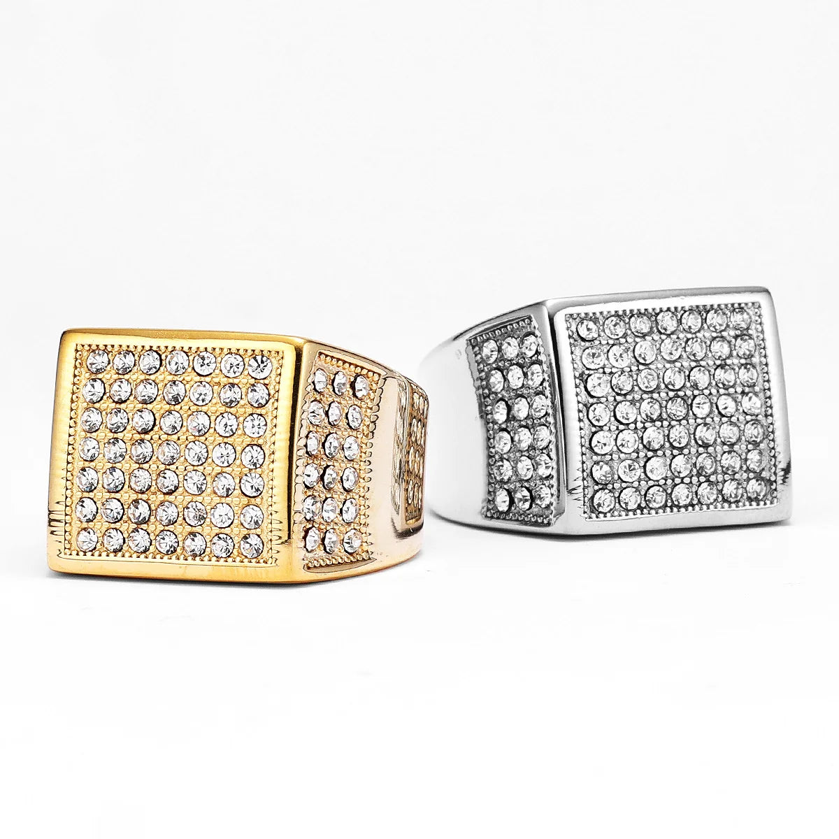 Square Gemstone Ring — Stainless Steel