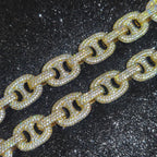 Iced Out Cuban Chain Necklace Stainless Steel 16MM