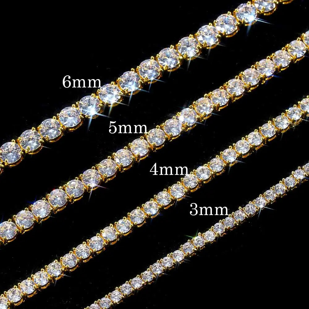Iced Out Tennis Bracelet Stainless Steel 3/4/5/6MM