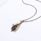 Iced Out Feather Gold Pendant Necklace