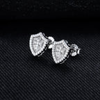Iced Out Cross Stud Earrings — 925 Silver
