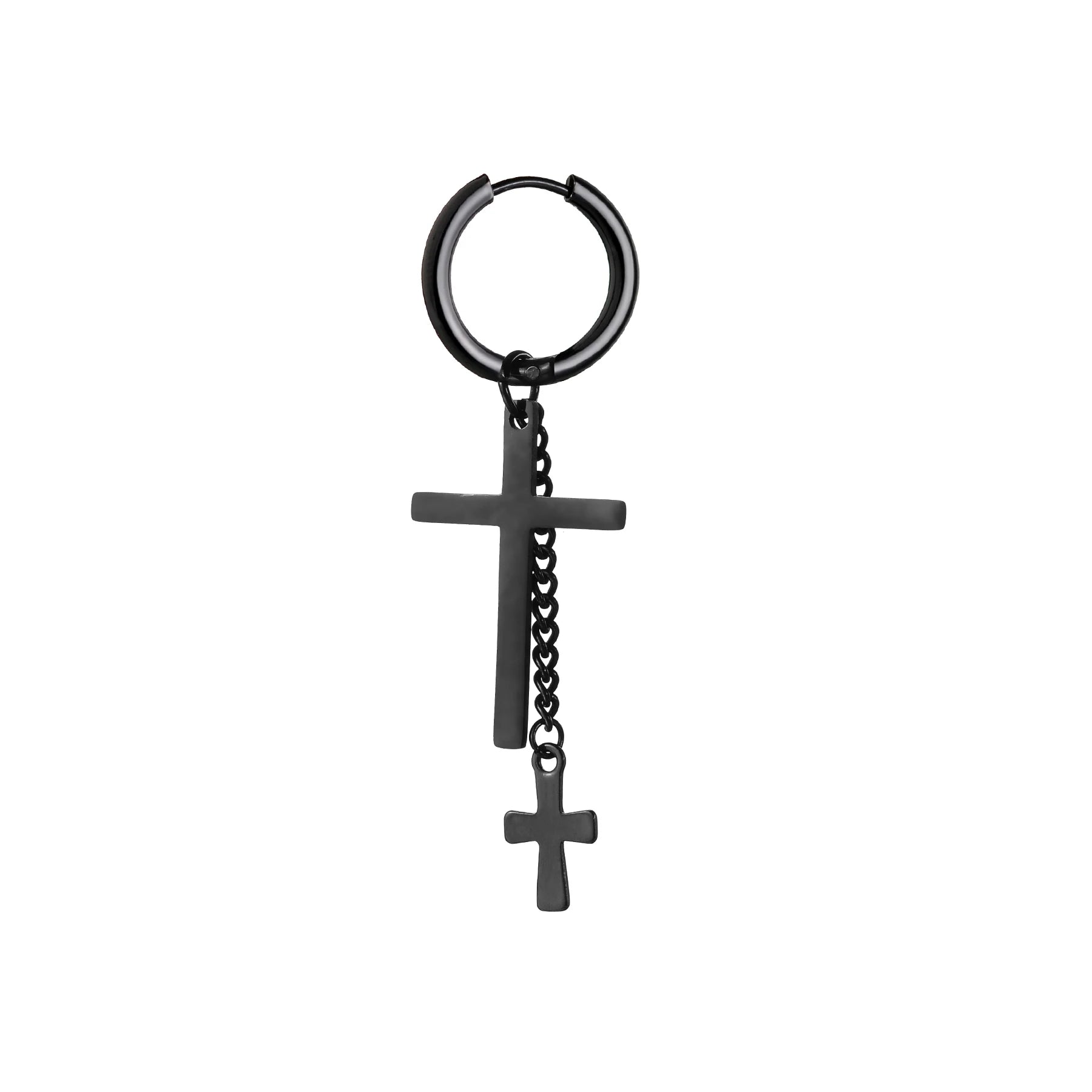 Punk Mens Long Stick Ear Stud Set Black Earrings Gift for Boyfriend Lover Jewelry Nightclub Bar Earring