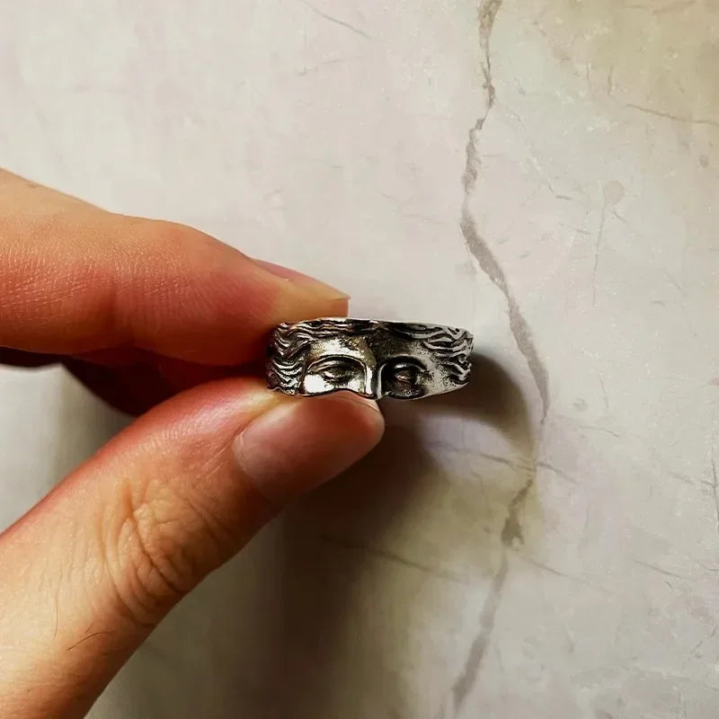 Greek Mythology Retro Gothic Art Open Ring — Adjustable