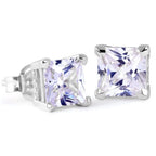Gothic Iced Out Square CZ Stud Earrings Colorful