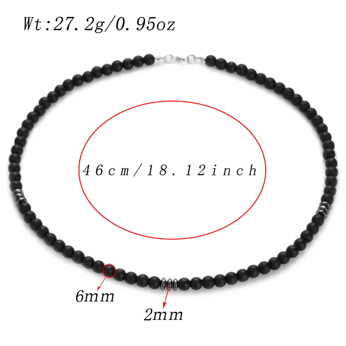 Obsidian Tiger Eye Minimalist Choker Necklace — Black-Tone, 6mm