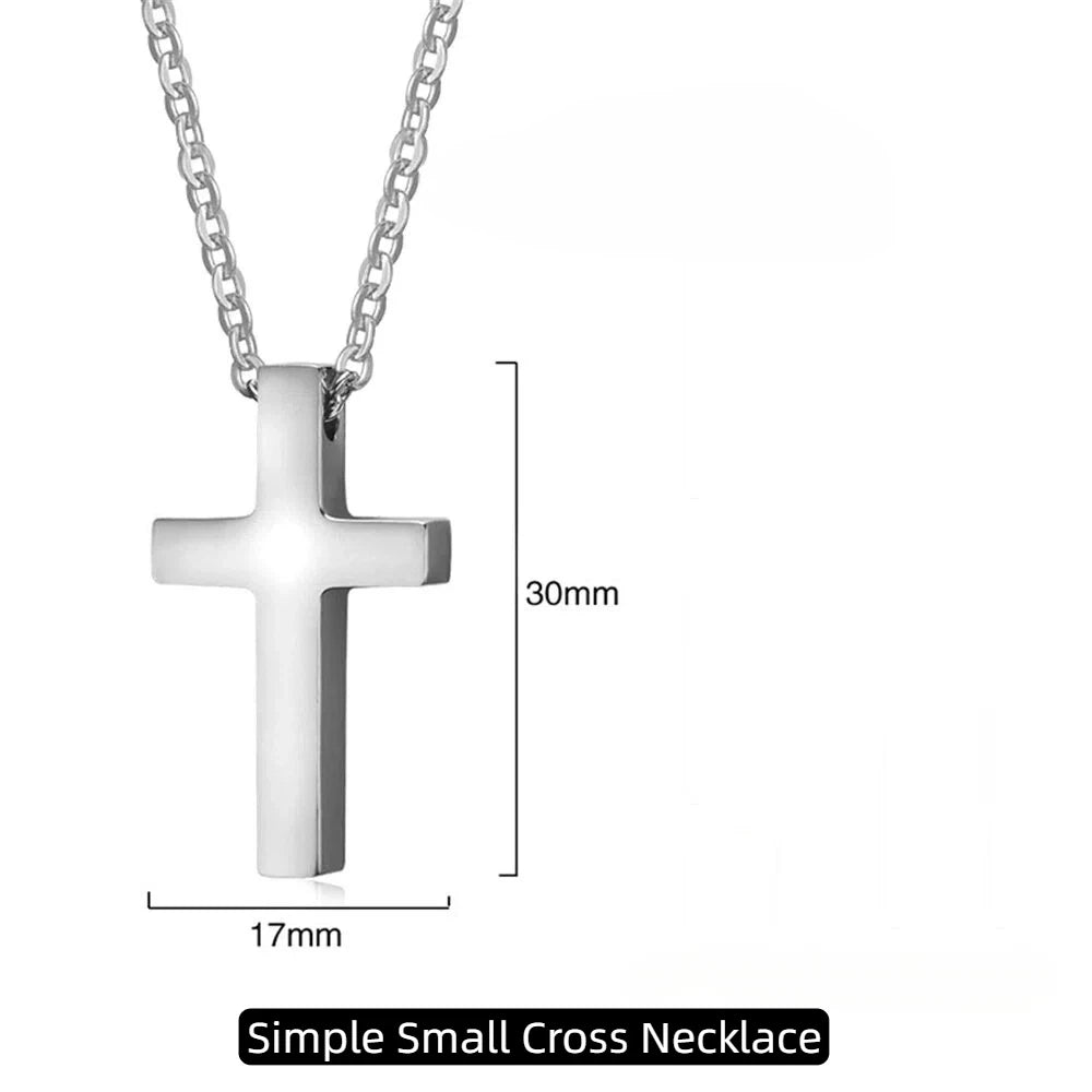 Religious Bible Jesus Cross Pendant Male Gold Color Stainless Steel Chain Crucifix Necklace For Men Christian Jewelry