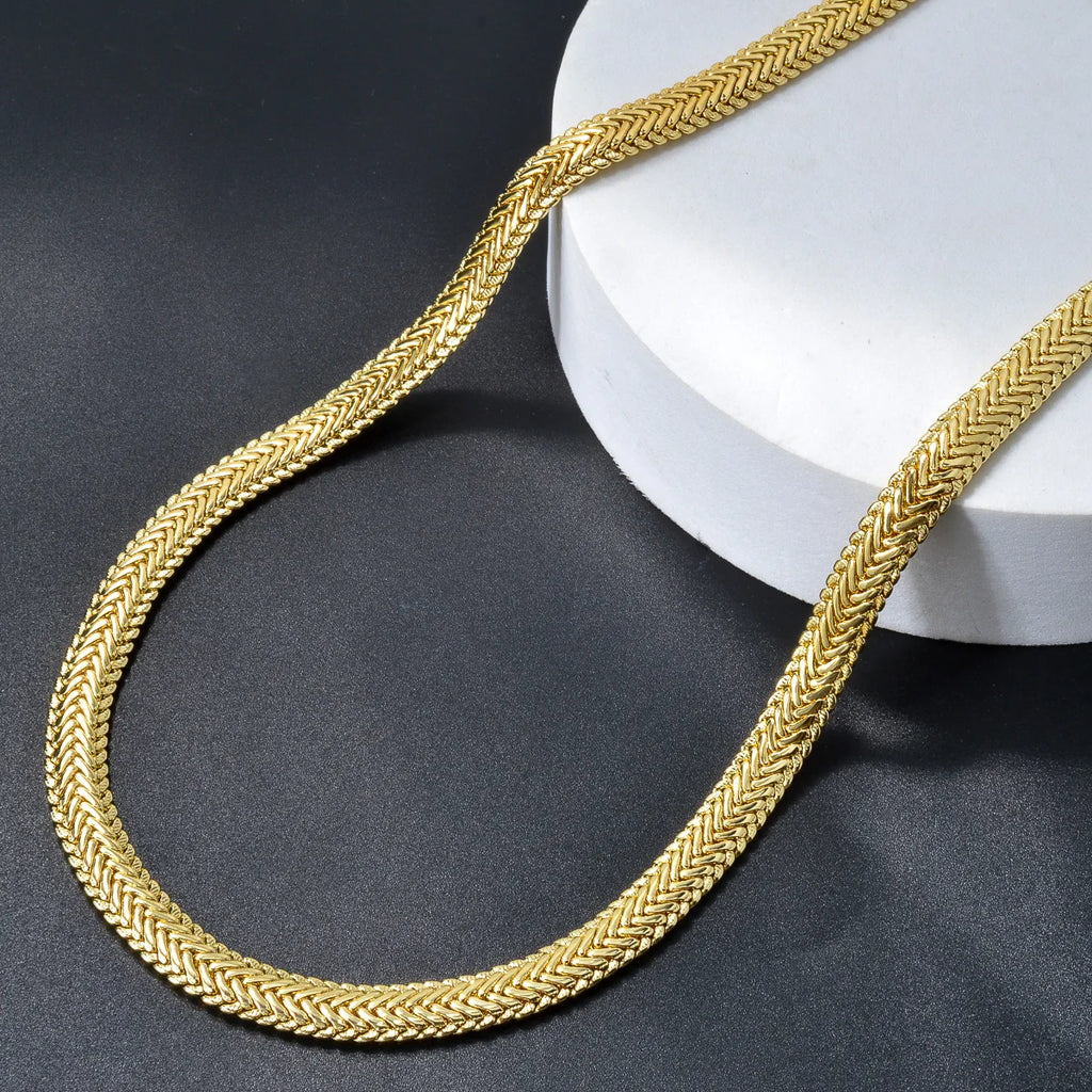 Classic Herringbone Chain Necklace for Daily Wear 24 Inch