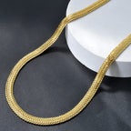 Classic Herringbone Chain Necklace for Daily Wear 24 Inch