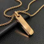 Minimalist Vertical Rectangle Bar Necklace — 316L Stainless Steel