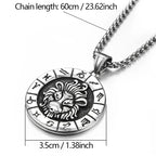 12 Constellation Zodian Signs Pendants Unique Design Horoscope Two-Sided Pendant Necklace for Men Women Jewelry Birthday Gifts
