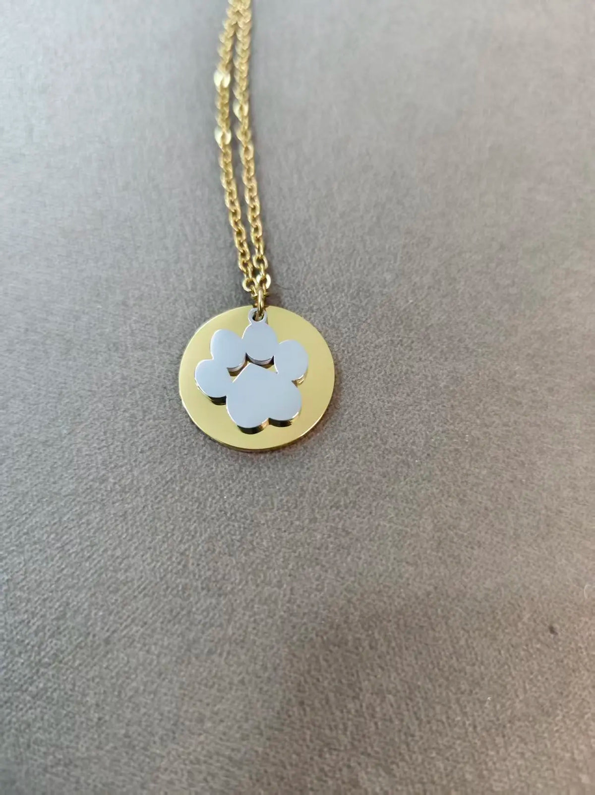 Mirror Polish Dog Paw Necklace — 304 Stainless Steel
