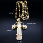 Big Cross Jesus Necklace for Man Stainless Steel Gold Color Christ God Chain Necklaces Christmas Gift Jewelry collar