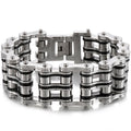 Stainless Steel Rock And Roll Rap Jewelry 24MM Width Motorcycle Chain Man Bracelet Hand Chain Accessories Wristband