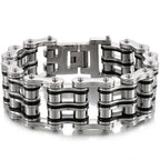 Stainless Steel Rock And Roll Rap Jewelry 24MM Width Motorcycle Chain Man Bracelet Hand Chain Accessories Wristband