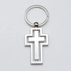 Religious gifts metal keychain New personality rotating cross Key Chain Car pendant activity by custom gift items K2401