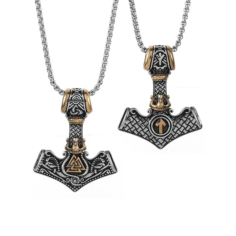 Nordic Ship Rudder Anchor Pendant — Stainless Steel