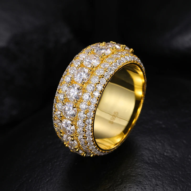Iced Out Moissanite Band Ring — 925 Silver
